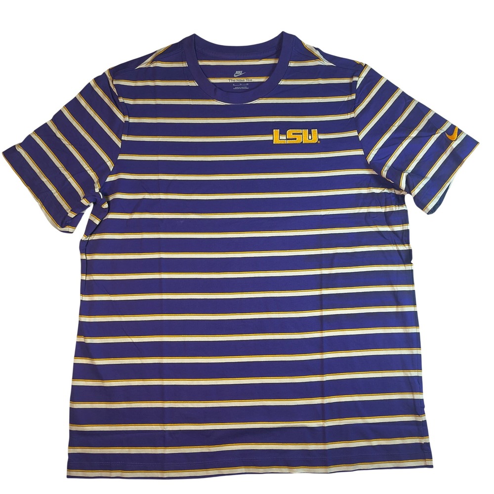 Nike LSU Tigers Athletic Prep Legacy Summit Stripe T Shirt XL Purple NCAA NWT